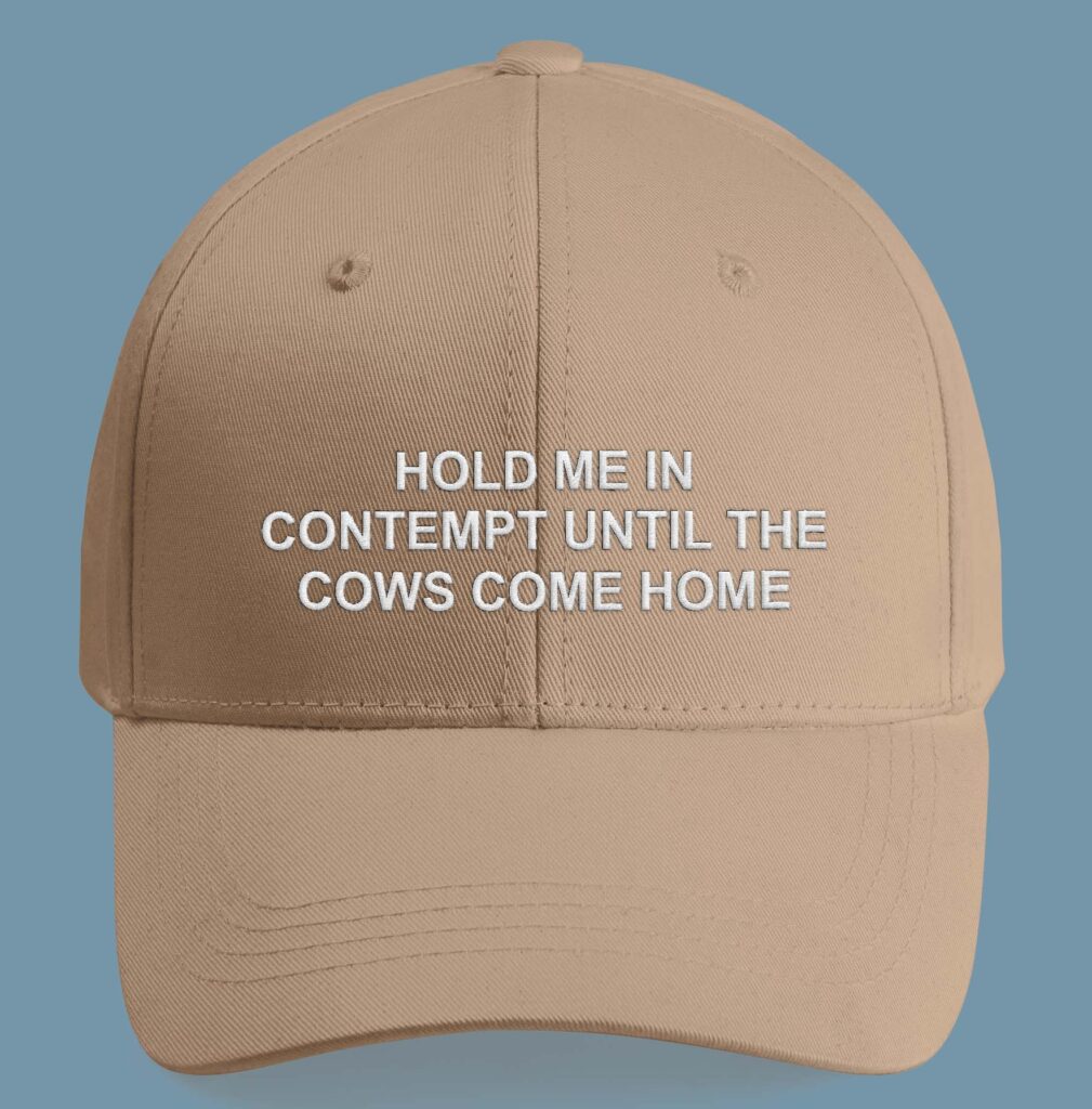 Hold Me In Contempt Until The Cows Come Home Hat