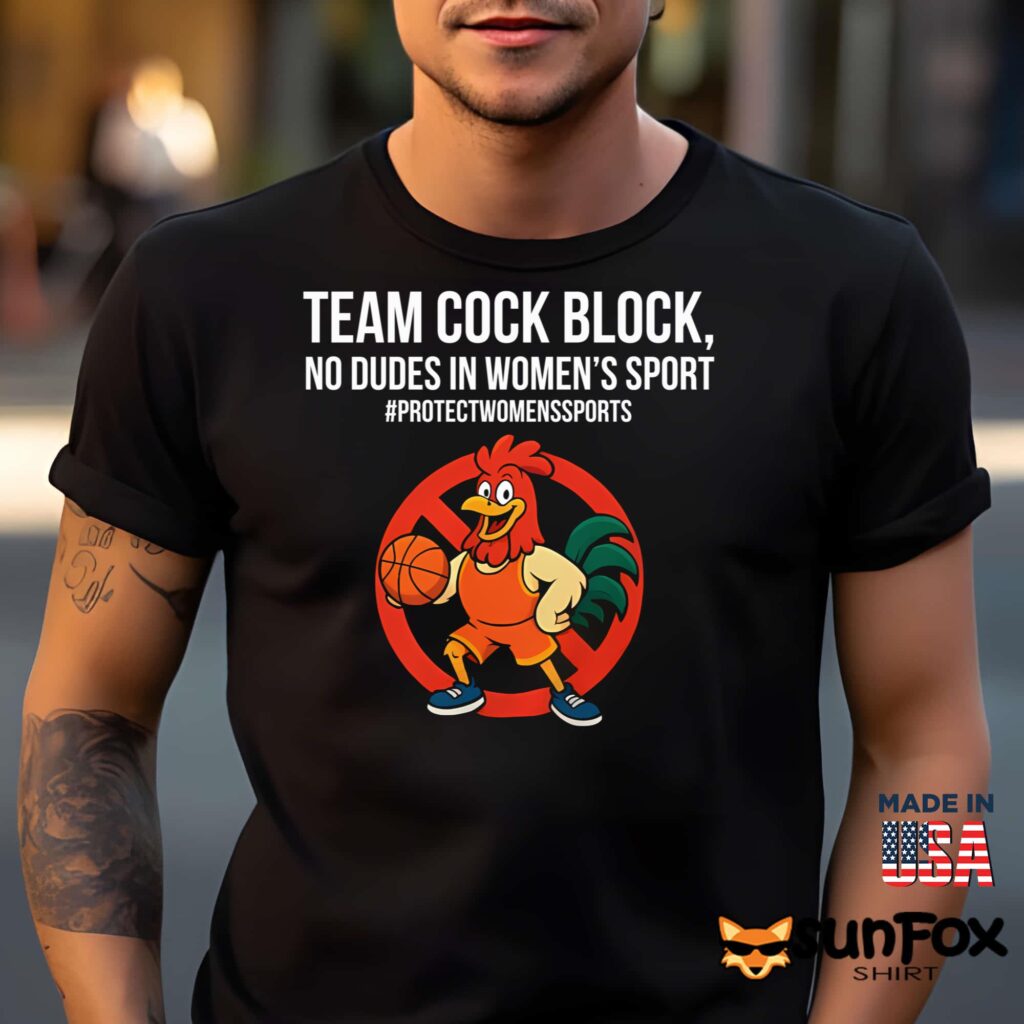 Team Cock Block No Dudes In Women's Sports Shirt
