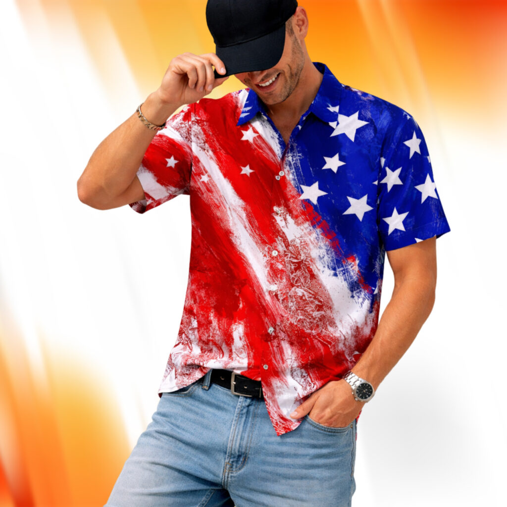American Flag Star Stripes 4th Of July Hawaiian Shirt