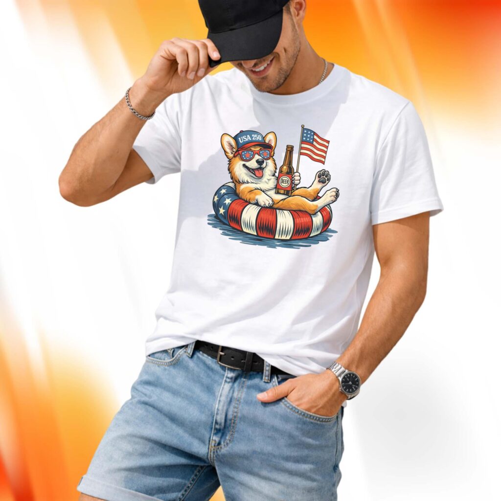 Funny Corgi USA 250 Shirt